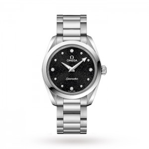 Omega Seamaster Aqua Terra Damen Quarz Schwarz Edelstahl Uhr O22010286051001