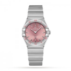 Omega Constellation Damen Quarz Pink Edelstahl Uhr O13110286011001