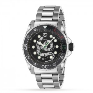 GG Gucci Dive Herren-Quarzuhr aus schwarzem Edelstahl YA136218