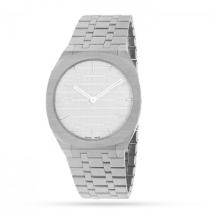 GG 25H Unisex-Quarzuhr aus silberfarbenem Edelstahl YA163407