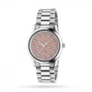 GG G-Timeless Damen-Quarzuhr aus rosafarbenem Edelstahl YA1264188